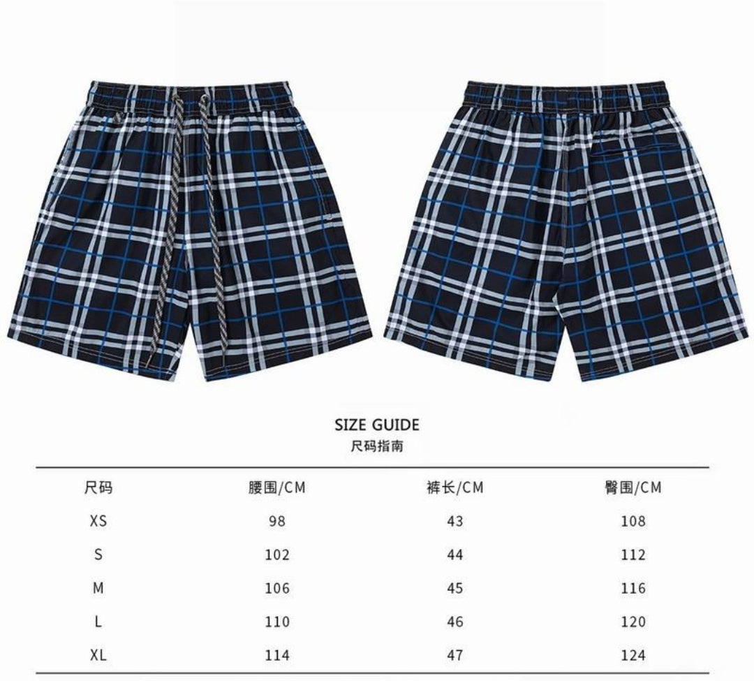 Bur #Check Drawstring Shorts
