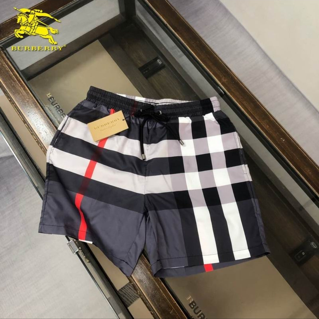 Bur #Check Drawstring Shorts