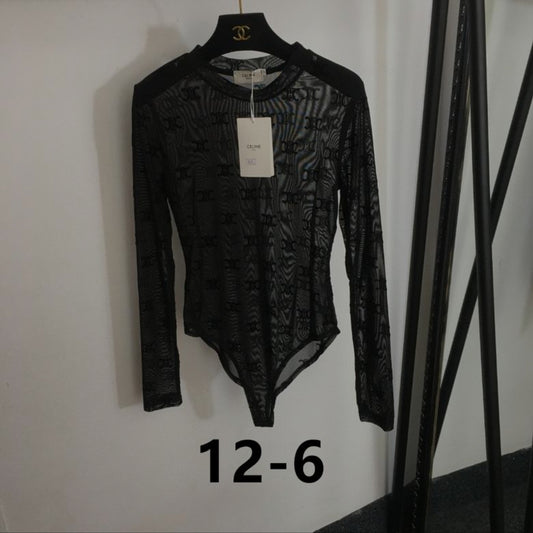 Cln #Triomphe Sheer Lace Bodysuit