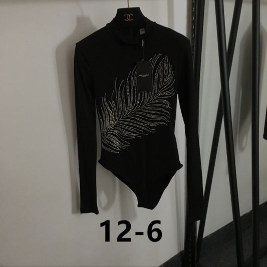 YSL #Feather Bodysuit