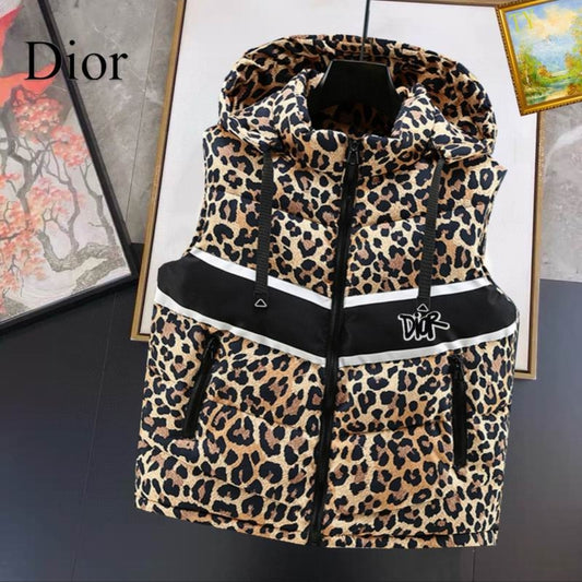 CD #Leopard Puffer Vest