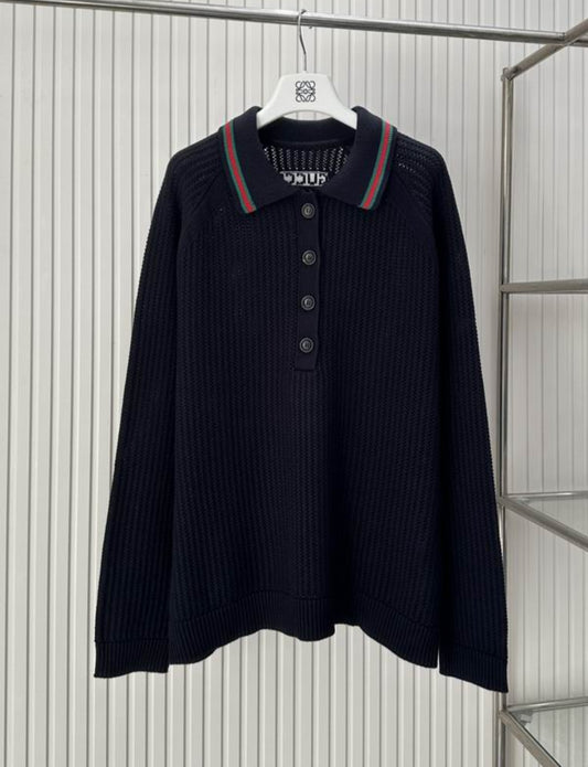GG #Web Cotton Knit Long Sleeve