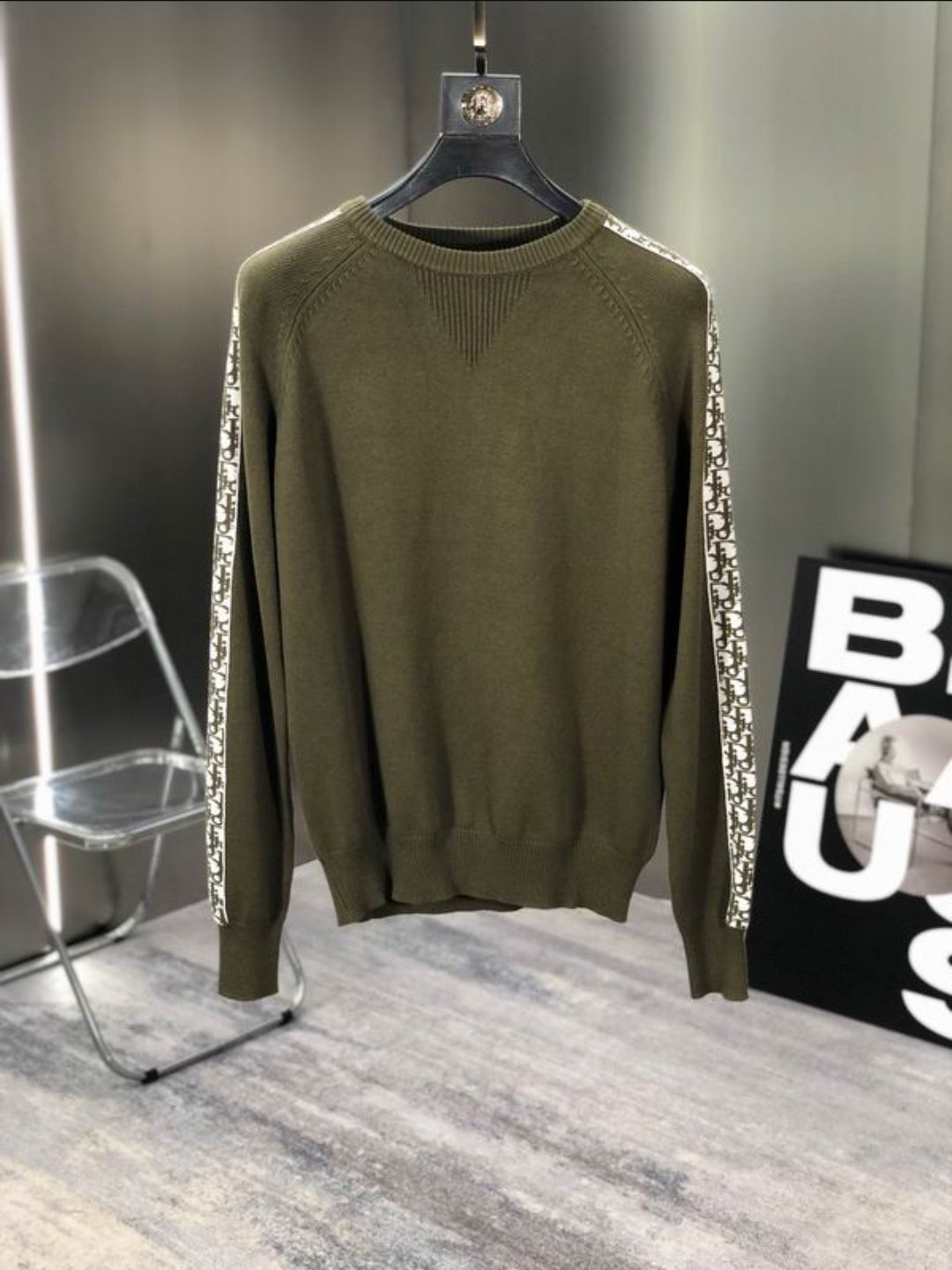 CD #Oblique Crew Neck Sweater