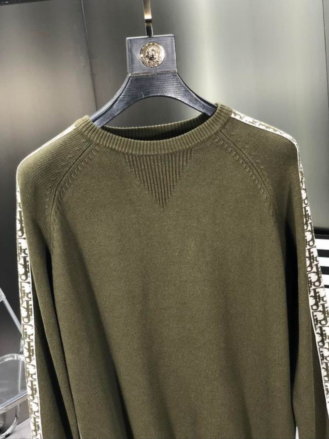 CD #Oblique Crew Neck Sweater