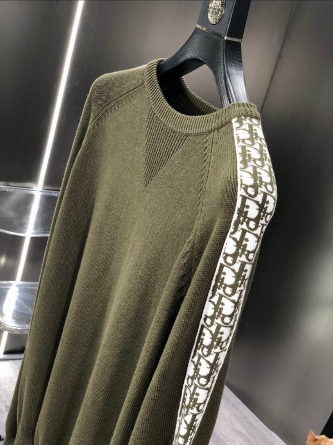 CD #Oblique Crew Neck Sweater